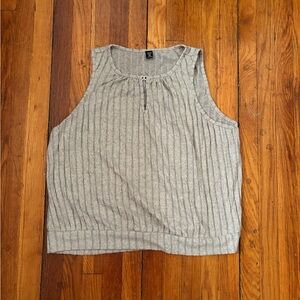 SHEIN Light Gray Ribbed Sleeveless Tank Top